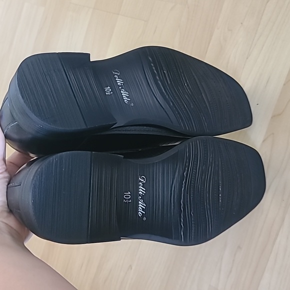 Delli Aldo Mens Shoes Size 10 1/2 Black Leather Square-Toe Horse-Bit Loafer - Picture 6 of 7